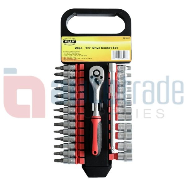 SOCKET SET 28PC 1/4"-3/8"
