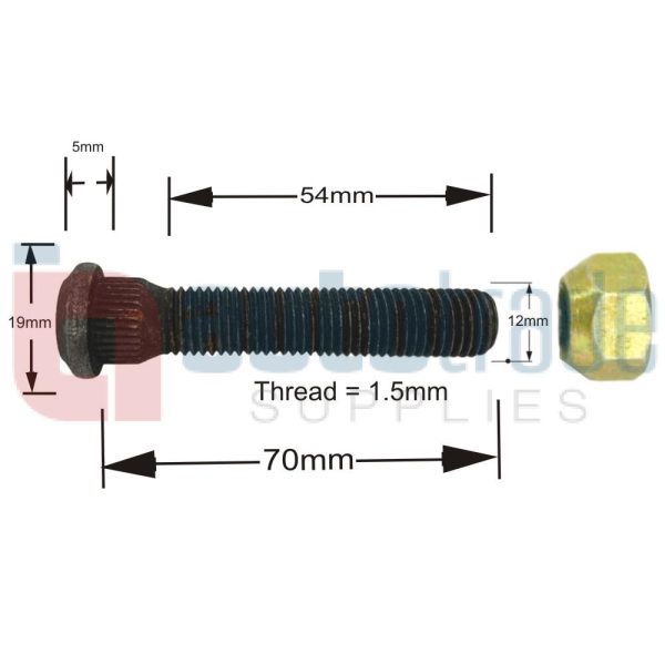 HUB STUD & NUT (10PC)