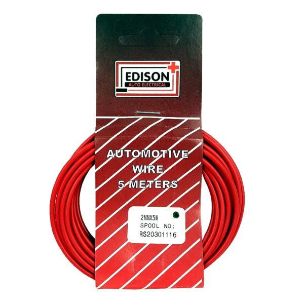 AUTO CABLE 2.0mm (5mtr-RED)