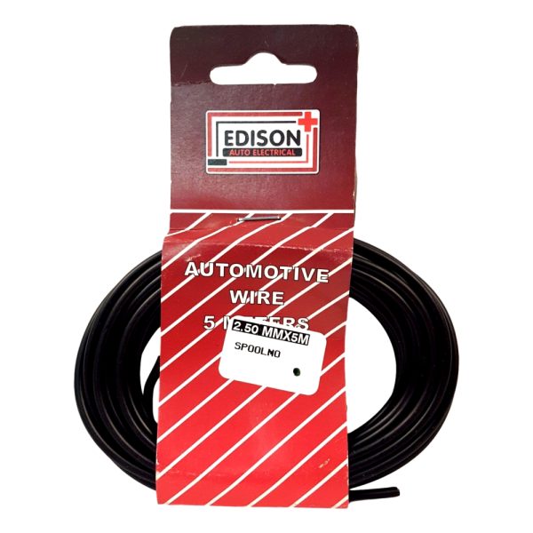 AUTO CABLE 2.5mm (5mtr-BLACK)