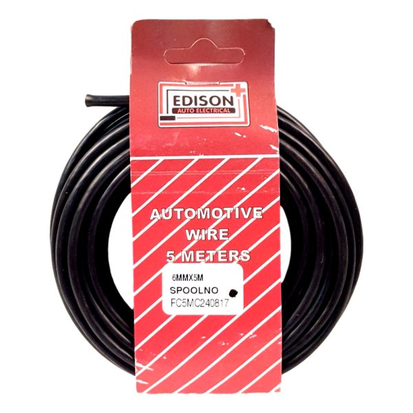 AUTO CABLE 6.0mm (5mtr-BLACK)