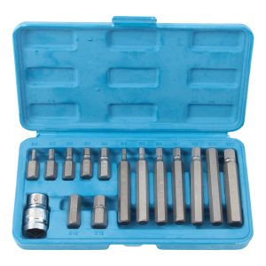 BIT SET HEX TYPE 1/2 INCH (15PC)
