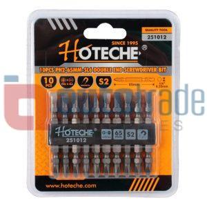 S/DRIVER BITS 10PC PH2/SL6 -65MM 2 ENDS