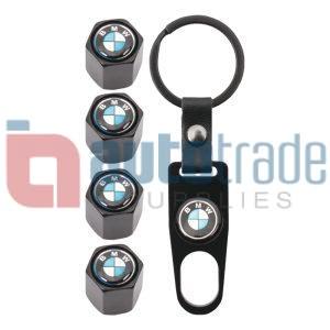 KEY RING & VALVE CAP SET BMW
