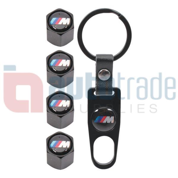 KEY RING & VALVE CAP SET BMW M POWER
