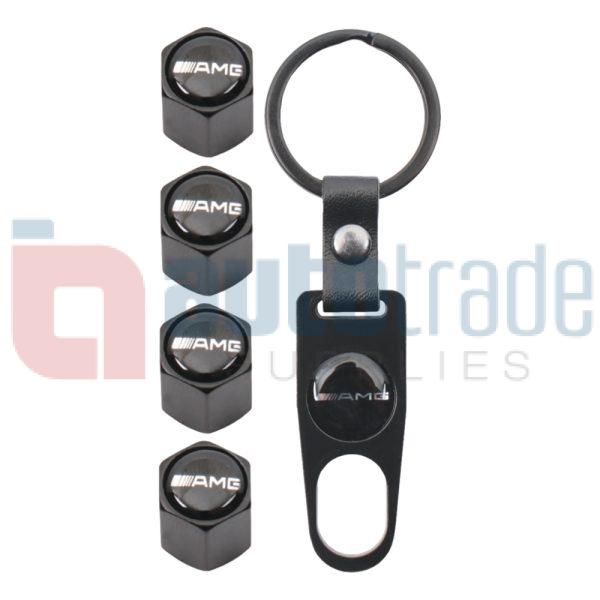 KEY RING & VALVE CAP SET AMG