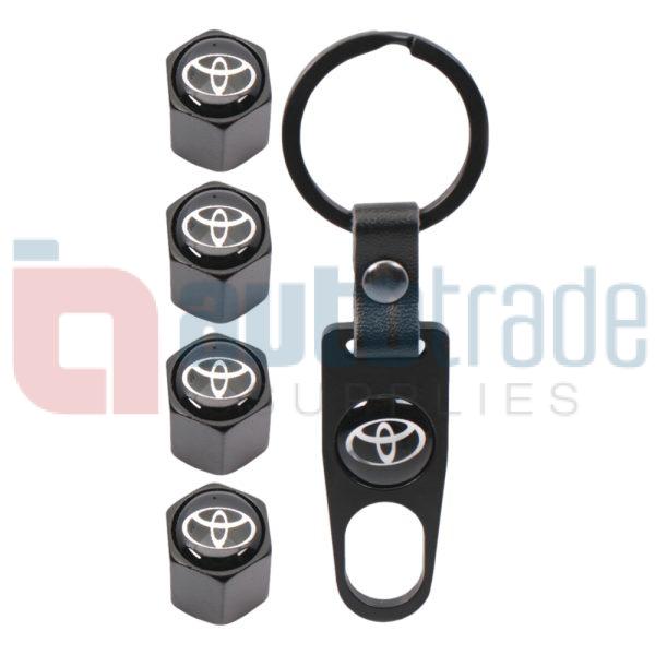 KEY RING & VALVE CAP SET TOYOTA