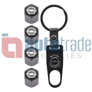KEY RING & VALVE CAP SET OPEL