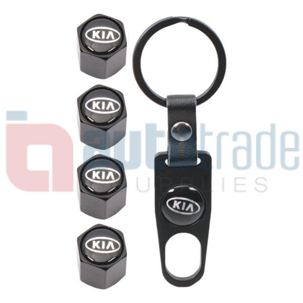 KEY RING & VALVE CAP SET KIA