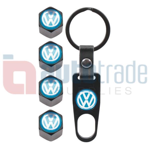 KEY RING & VALVE CAP SET VW