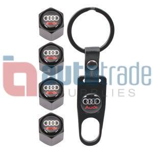 KEY RING & VALVE CAP SET AUDI