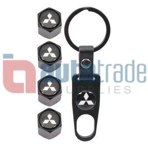 KEY RING & VALVE CAP SET MITSUBISHI