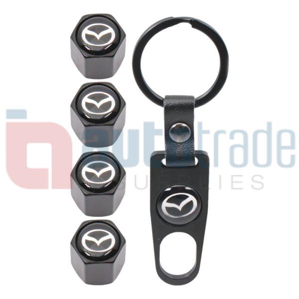 KEY RING & VALVE CAP SET MAZDA