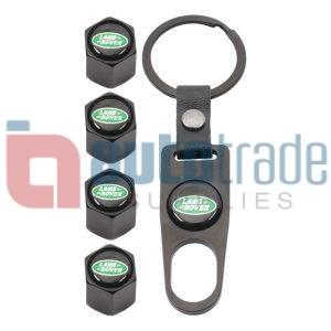 KEY RING & VALVE CAP SET LANDROVER