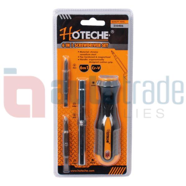SCREWDRIVER SET PHILIPS/FLAT 6-IN-1