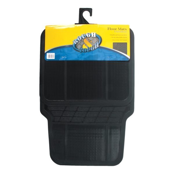 4 PCE RUBBER CAR MAT BLACK