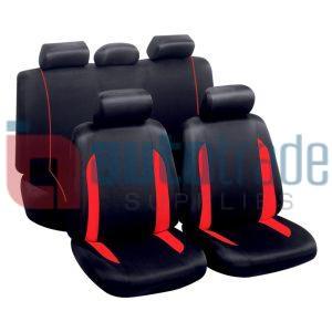 SEAT COVER 9PC RED SPA