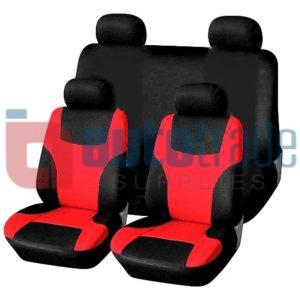 SEAT COVERS SKINI  RED/BLK 9PCS