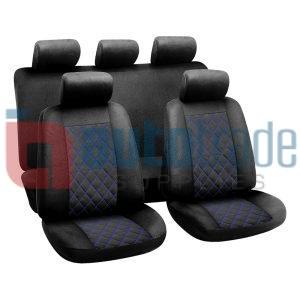 SEAT COVERS GRID BLUE/BLK 9PCS
