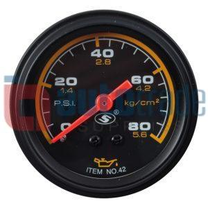 OIL GAUGE MECHANICAL  52MM  BLK/BLK