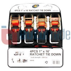 RATCHET TIE DOWN 4PC 5MX25MM 1500